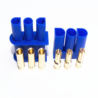 Blue 3 Pin EC5 Bullet Connectors , Nylon EC5 Series Connector