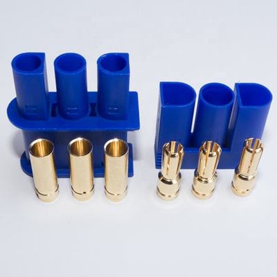 Blue 3 Pin EC5 Bullet Connectors , Nylon EC5 Series Connector