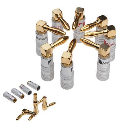 Dia 4mm Male Nakamichi Banana Plugs 90 Degree 24K Multipurpose