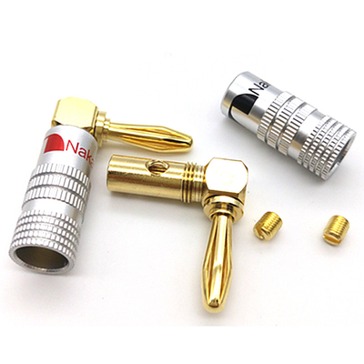 Dia 4mm Male Nakamichi Banana Plugs 90 Degree 24K Multipurpose