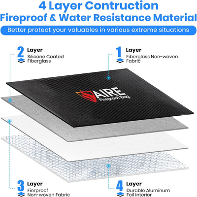 Hexie Waterproof  Lipo Safe Bag 17"X12"X6" With 5"X8" Money Bag