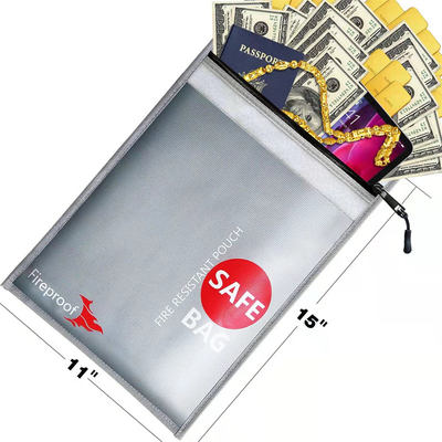 Multifunctional Lipo Guard Bag , Silver Fireproof Envelopes For Documents