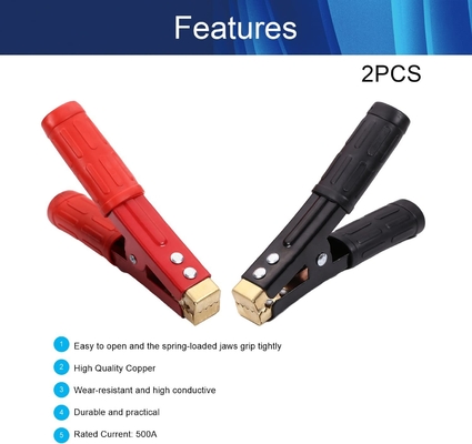 Copper 500A Insulated Alligator Clips Multipurpose For Car Auto Vehicle