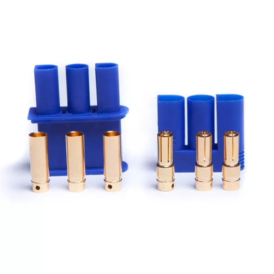 Blue 3 Pin EC5 Bullet Connectors , Nylon EC5 Series Connector