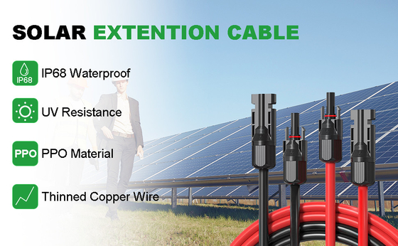 DC 10AWG PV Photovoltaic Solar Cable With Waterproof Connectors