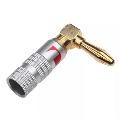 Hexie Right Angle Nakamichi Banana Plugs Jack Silver Color Multiscene