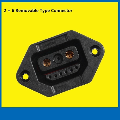Spina smontabile dell'automobile elettrica del rame 220V, 2 6 adattatore di spina del caricatore del rame EV del centro