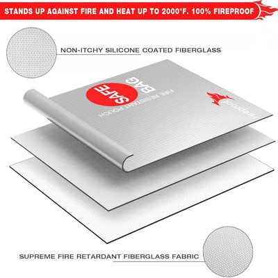 Multifunctional Lipo Guard Bag , Silver Fireproof Envelopes For Documents