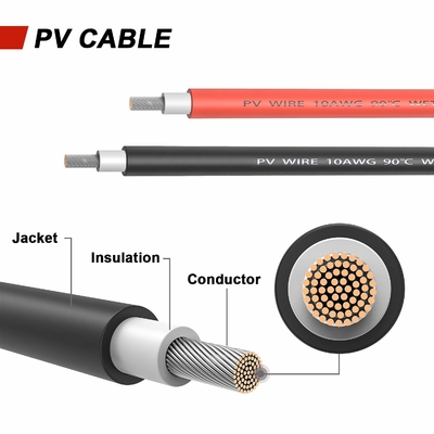 Weatherproof Photovoltaic Solar Cable 12-24V Antiwear Multipurpose